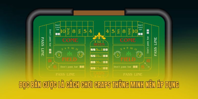 Đọc bàn cược là cách chơi Craps thông minh nên áp dụng